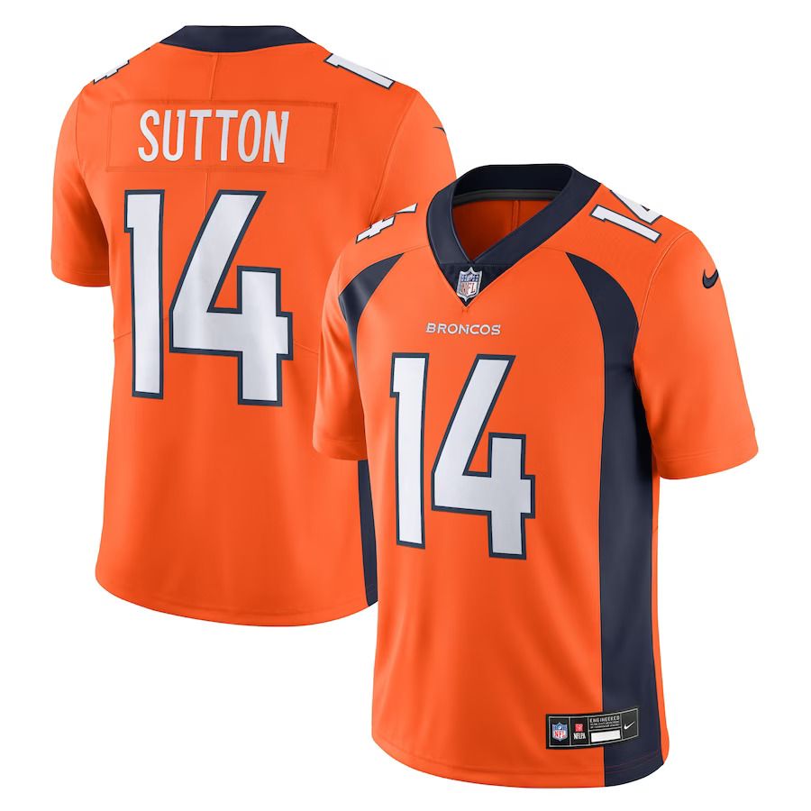 Men Denver Broncos #14 Courtland Sutton Nike Orange Vapor Untouchable Limited NFL Jersey